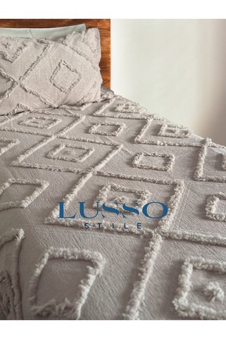 lusso stile Iskandinav Tek Kişilik Cappuccino Yatak Örtüsü 180 x 250 Tek Yastık Single
