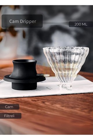 Jet's Home Cam Dripper Ayarlanabilir Filtreli Kahve Çekirdeği Ayrıştırma 200 ml
