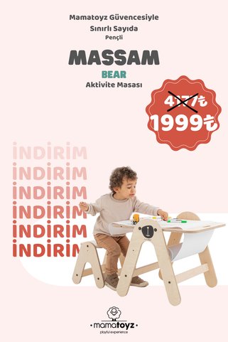 MAMATOYZ Massam Ayı Figürlü | Aktivite Masası (OUTLET)