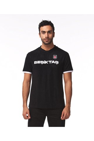 Beşiktaş Lisanslı Yazılı Logolu Siyah T-Shirt