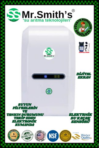 Mr.Smith's DİJİTAL EKRANLI KOMPOZİT FİLTRELİ 90 GPD NANO MEMBRANLI SU ARITMA CİHAZI