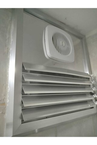 Home PARLAK KROM BANYO MENFEZİ FANLI ALUMINYUM 45X45 CM  Q125 FAN 145 M3