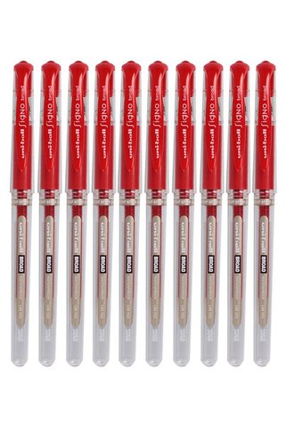 Artlantis Kırmızı İmza Kalemi 10 Adet Uniball Signo Broad 1.0 mm Roller Pilot Kalem Um-153 Roller Uçlu Likit M