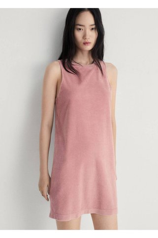 MANGO Woman Terry cotton pamuklu gecelik