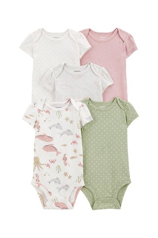 Carter's Kız Bebek Kısa Kollu Body 5'li Paket