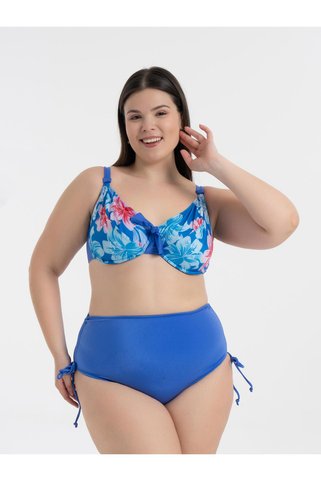 AQUAVİVA Kadın Büyük Beden Lacivert Çiçek Desen Daniela Balen Destekli Bikini Takımı