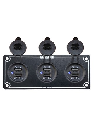 SomayStore Tekne Usb Usb Usb Soketi Metal Çerçeveli 12-24v 60x160mm