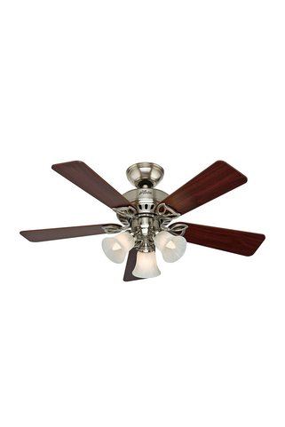 Hunter Fan Beacon Hill Fırçalanmış Nikel - 107 Cm. Aydınlatmalı Tavan Vantilatörü