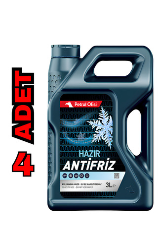 Petrol Ofisi Rtu Hazır Antifriz -40°c 3 Lt 4 Adet