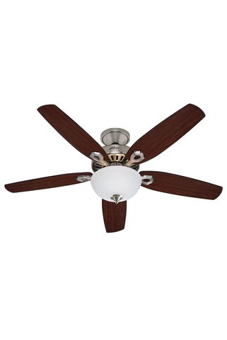Hunter Fan Builders Deluxe Fırçalanmış Nikel 132 Cm. Aydınlatmalı Tavan Vantilatörü