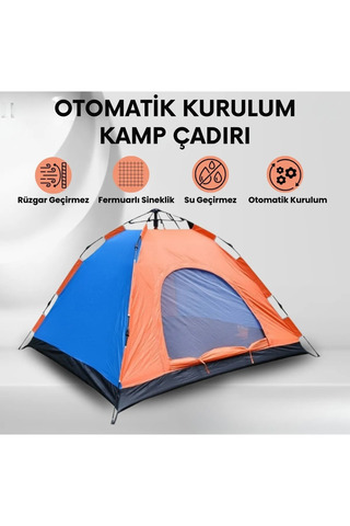 Fırsat7 6 Kişilik Otomatik Kurulum Kamp Çadırı Su Geçirmez 220x250x165 Tam Otomatik