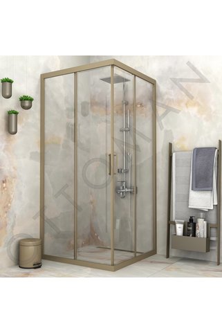 Marka BRONZ PROFİL ŞEFFAF CAM KARE DUŞAKABİN h:190