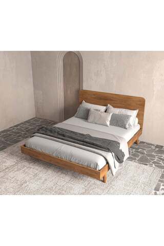 RENAZZO Softwood Ahşap Ceviz Karyola | Kolay Kurulum
