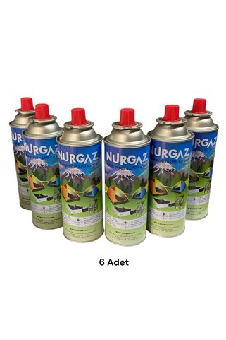 NURGAZ KAMP Kamp ocak gaz kartuşu torch pürmüz kartuş valfli 220gr bütan propan lpg nurgaz kartuş 6 adet