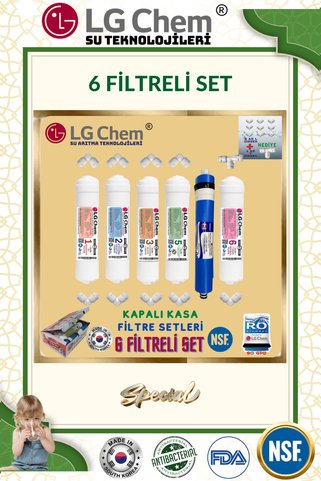 light gastro Lg Chem Yeni Nesil Orjinal 6 Li Kolisinde Kapalı Kasa Su Arıtma Cihazı Filitre Seti.