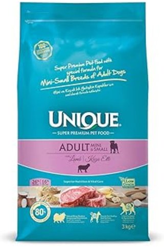 Unique Adult Mini&Small With Lamb köpek maması 3 Kg