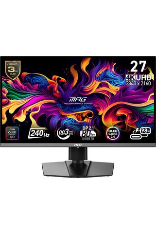 MSI MPG 272URX QD-OLED 26.5 3840x2160 240Hz 0.03 ms HDMI DP Type-C OLED Gaming Monitör