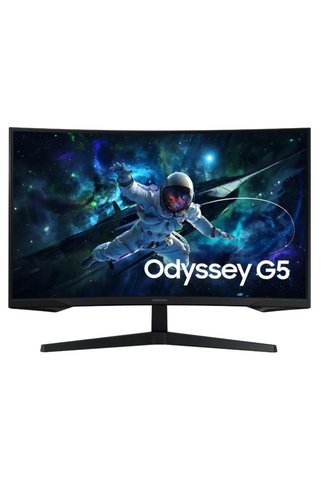 Samsung Odyssey G55C Kavisli Oyun Monitörü, 32 inç, VA panelli ekran, 2.560 x 1.440 piksel, 1.000R yarıçap, HDR10, AMD FreeSync, yenileme hızı 165 Hz, tepki süresi 1 ms (MPRT)