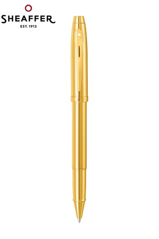 Sheaffer 9372-1 100 Serisi Roller Altın Parlak Lake Altın Altın Kaplama Roller Kalem Özel Hediyelik Kutulu