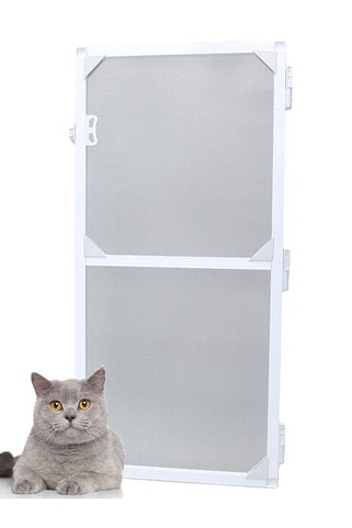 Kamataş Menteşeli Yırtılmaz Kapı Kedi Sinekliği (PET TÜL) Beyaz 90x210 Cm. Özel Ölçü Verebilirsiniz.