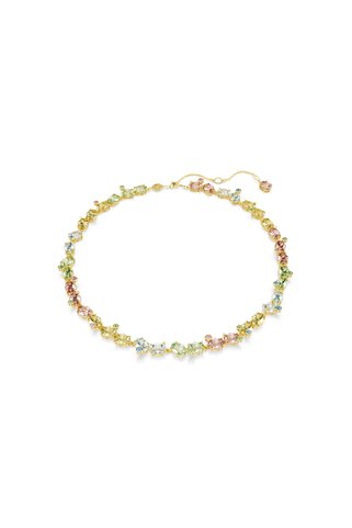 Swarovski Gema Tennis kolye, Karışık kesimler, Çok renkli, Altın rengi kaplama