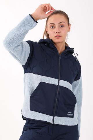 MARATON Comfort Kadın Kapüşonlu Sisli Mavi Tracktop