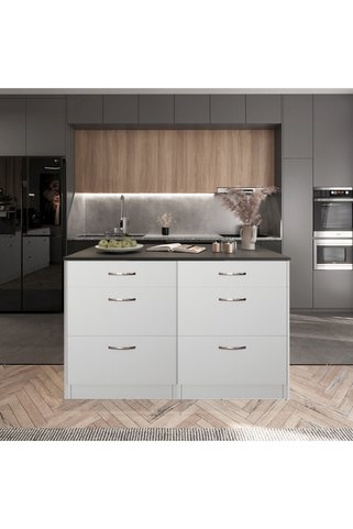 Tdesigno Zumba Mutfak Adası -6 Çekmeceli Alt Modül- Çok Amaçlı Dolap 100 cm Tezgah Dahil