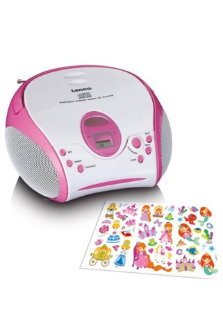 Lenco SCD-24PK kids - CD çalarlı taşınabilir stereo FM radyo - Pembe