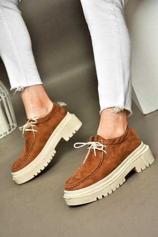 Fox Shoes R294783002 Taba Süet Kadın Ayakkabı