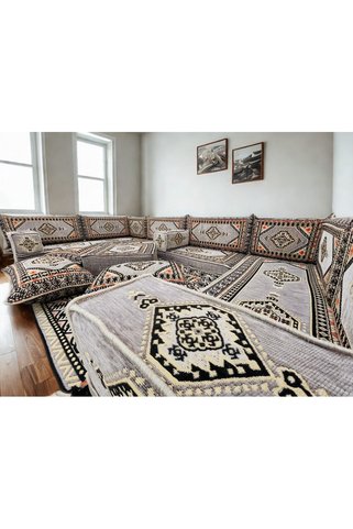 daireden 19 Parça | 10cm Yükseklik Şark Köşesi Takımı | Yıkanabilir Kılıf | Sünger Dahil | Geniş Oturum