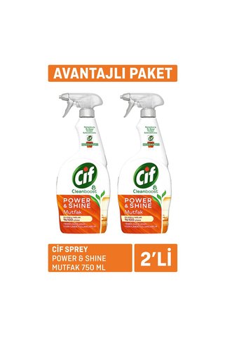 Cif Sprey Power & Shine Mutfak 2 x 750Ml 3 ADET