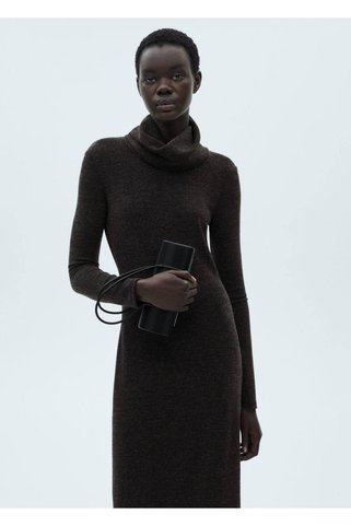 MANGO Woman Balıkçı yaka triko elbise