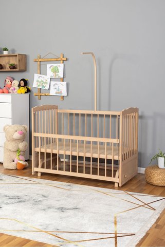 Bamgidoo Ahşap Beşik Anne Yanı Beşik Organik (BOYASIZ) 60x120 - Uyku Setsiz Ve Yataksız