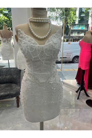 ABAD.HANDMADE Korse detaylı dar kesim etek mini After party gelinlik