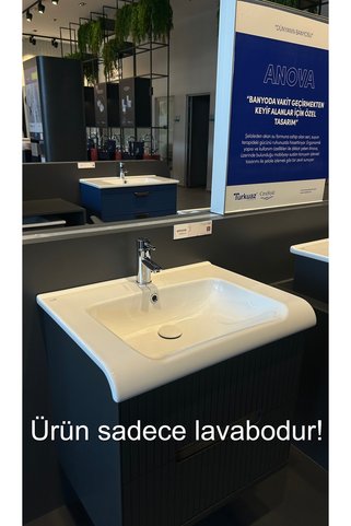 TURKUAZSERAMİK Cerastyle Anova 80 x 50 cm Dolap Uyumlu Lavabo