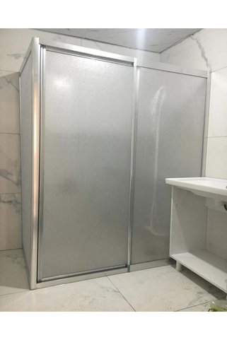 nokta duşakabin Teknesiz Mika Duşakabin Önden Girişli Yan Sabit Panel
