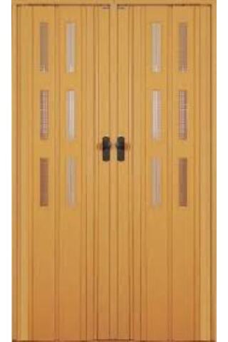 ERİKMANN Akordiyon Kapı 110 X 220 Altınmeşe Camlı Çift Açılım