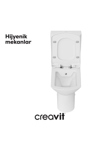 Creavit Nova Rim-Off Duroplast Yavaş Kapanan Klozet kapaklı Beyaz Set