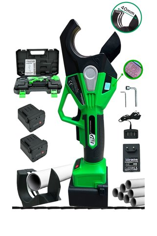STANVOLT Dijital Göstergeli Şarjlı Boru Kesme Makası 40 mm Çap 21 V 2 amper Çift Akülü