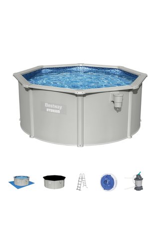 BESTWAY 56566 Hydrium Çelik Duvarlı Prefabrik Yer Üstü Havuz Seti 3,05m x 1,22 m