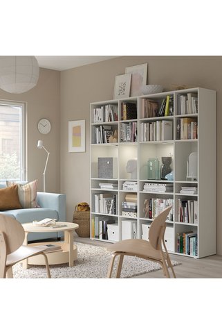 IKEA açık dolap, koyu gri-beyaz, 190x37x200 cm