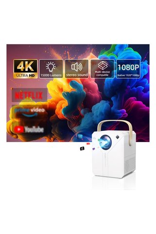 gaman 4K Hd Wifi Projeksiyon Cihazı Android Uygulama Yüklenebilir Akıllı Duvara Yansıtma