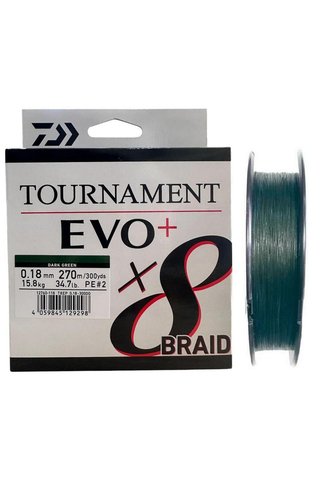 daiwa Tournament EVO+ 270m 0.18mm 8X Dark Green İp Misina