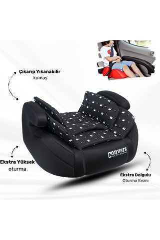 LORELLİ Convers 15-36 Kg Oto Koltuğu Yükseltici - Black Crown