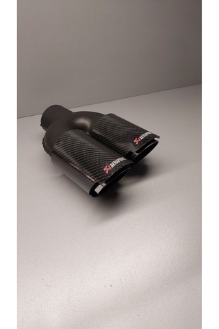akt egzoz 76mm Çiftli Sağ Akrapovic Egzoz Ucu parlak karbon fiber Universal