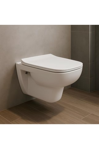 Seramiksan Petite Kanalsız Asma Klozet A101003h, Yavaş Kapak