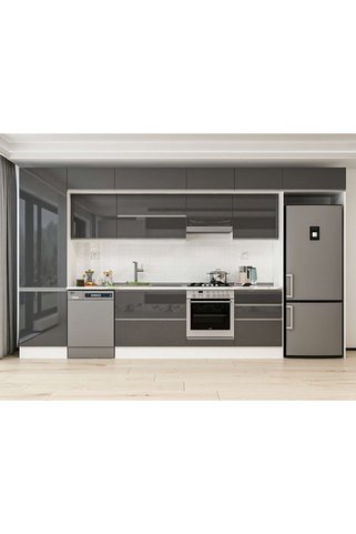 Alvinka 400X240 Cm High Gloss Mutfak Dolabı Mbb-E80B60S60-1