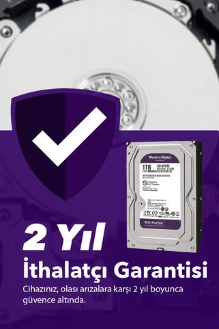 WESTERN DIGITAL Wd Purple 500 Gb 3.5" 7200 Rpm Sata3 Güvenlik Harddisk Hdd 7/24 Pc
