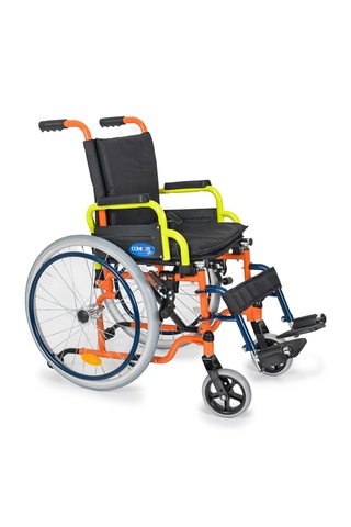 Comfort Plus Çocuk Tekerlekli Sandalye | 35 cm Oturum, Kompakt Çelik Şase, Güvenlikli DM-312 Kids