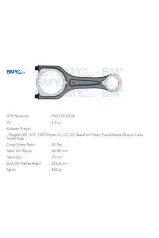 BMY Piston Kolu 206-307-bipper-fiesta-fusion 1.4hdi